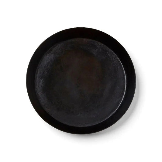 DeliVita round iron dish on white background