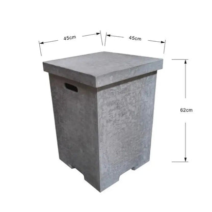 Elementi Fire Square Tank Cover dimensions diagram