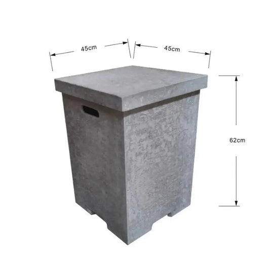 Elementi Fire Square Tank Cover dimensions diagram