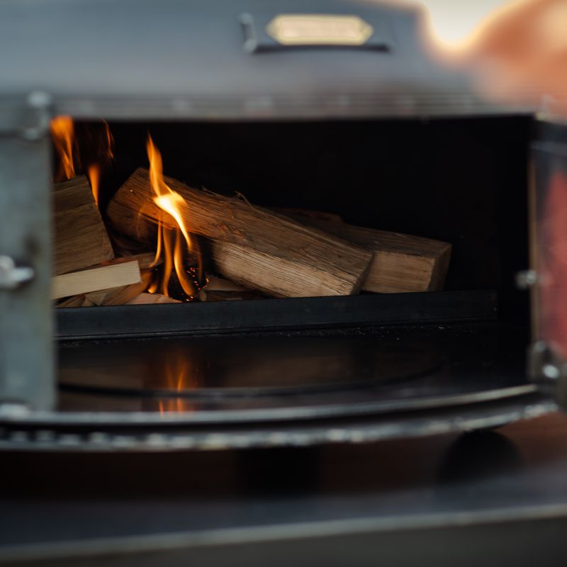 Firepits UK Dome Pizza Oven close-up with door open