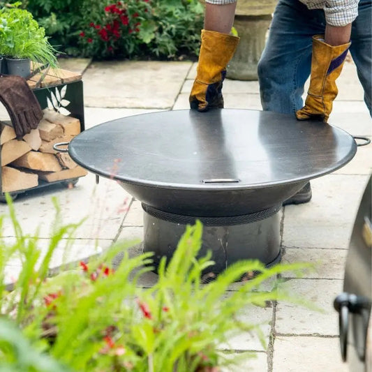 Firepits UK Flat Table Top Lid in use as a table surface