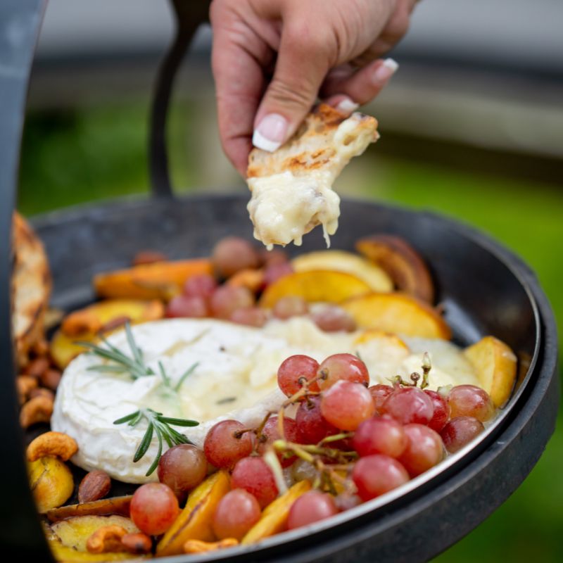 Firepits UK Hanging Skillet Pan suspended over a fire pit