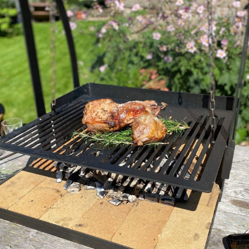 Firepits UK Katherine Wheel BBQ grilling chicken, view 2