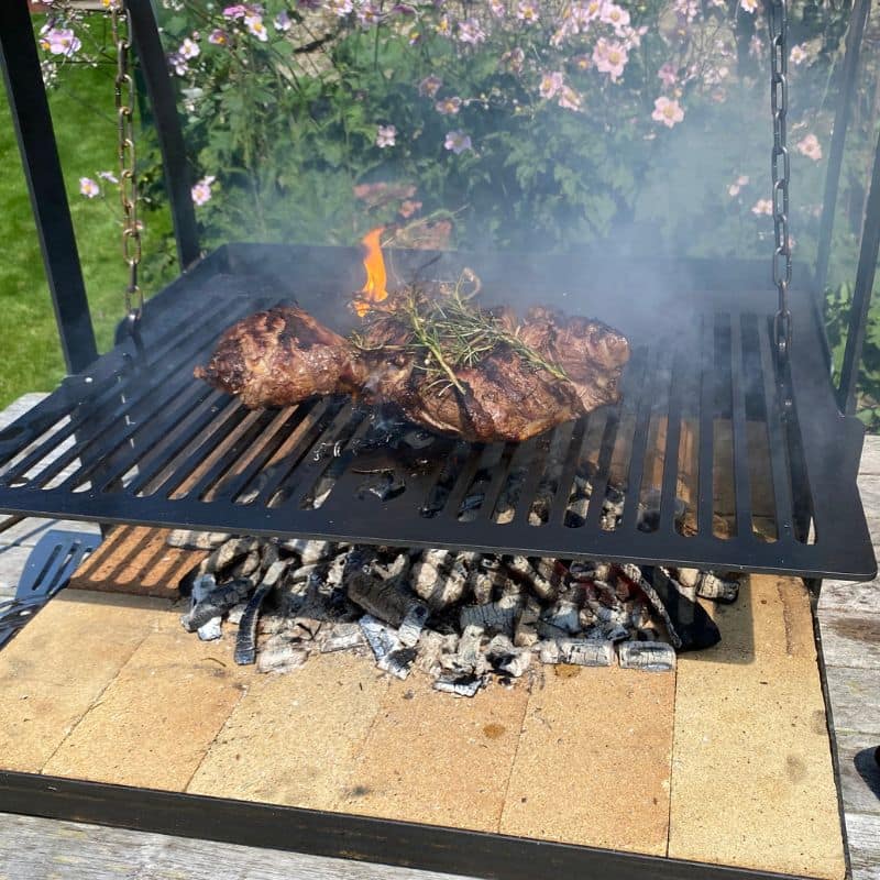 Firepits UK Katherine Wheel BBQ grilling meat