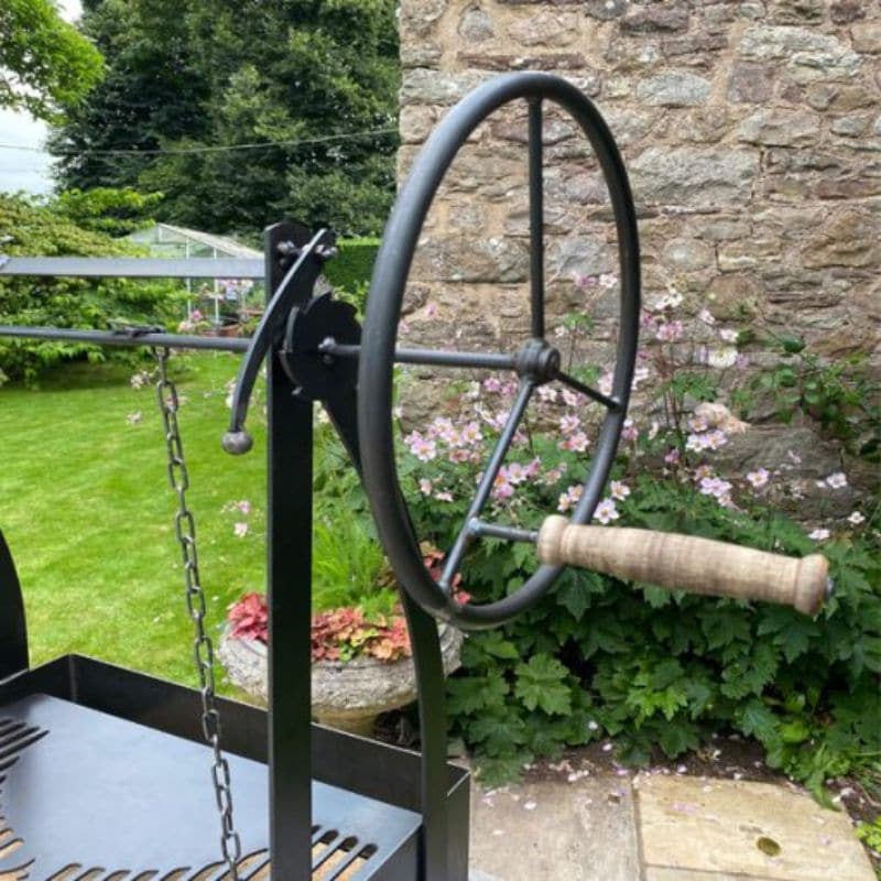 Firepits UK Katherine Wheel BBQ, wheel mechanism detail
