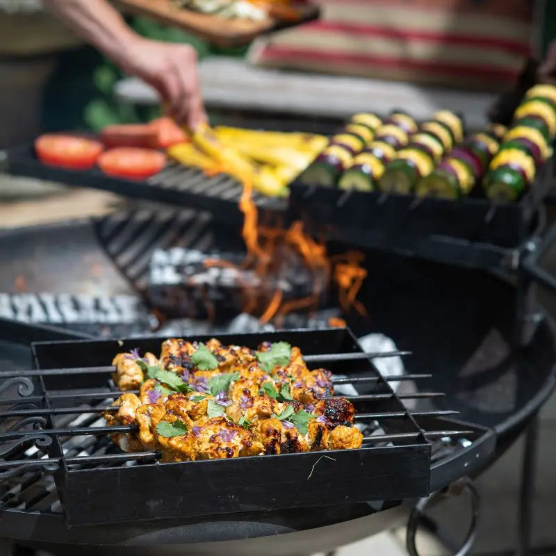 Firepits UK Kebab Rack in use outdoors