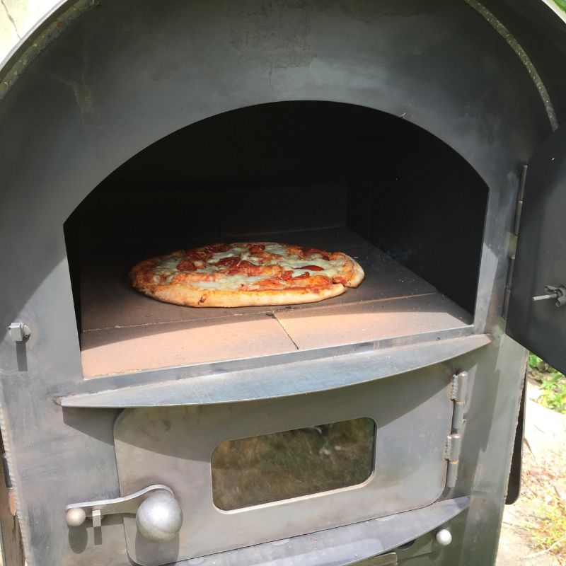 Firepits UK Modular Kitchen Tall Pizza Oven with pizza, view 2