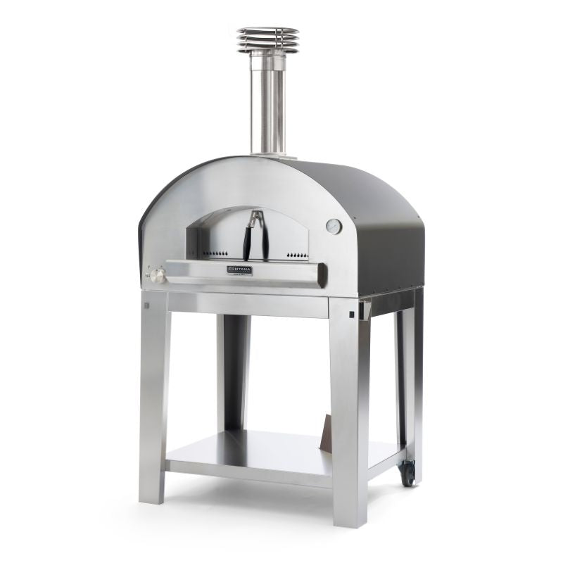 Fontana Mangiafuoco gas pizza oven in anthracite with trolley