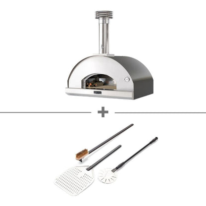 Fontana Mangiafuoco wood fired pizza oven complete starter bundle in anthracite
