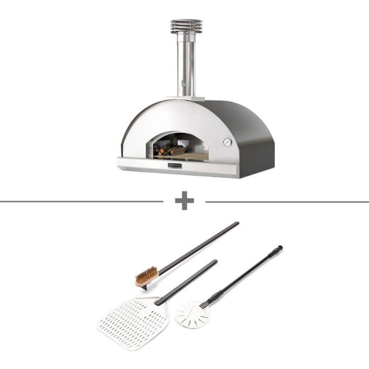 Fontana Mangiafuoco wood fired pizza oven complete starter bundle in anthracite