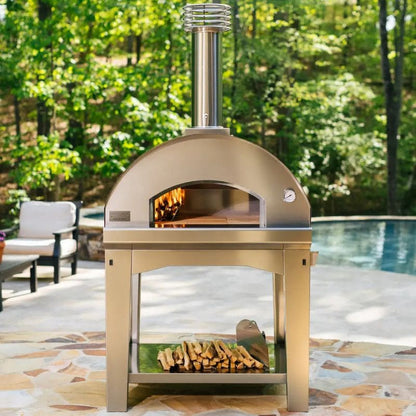 Fontana Mangiafuoco wood fired pizza oven, lifestyle shot 2