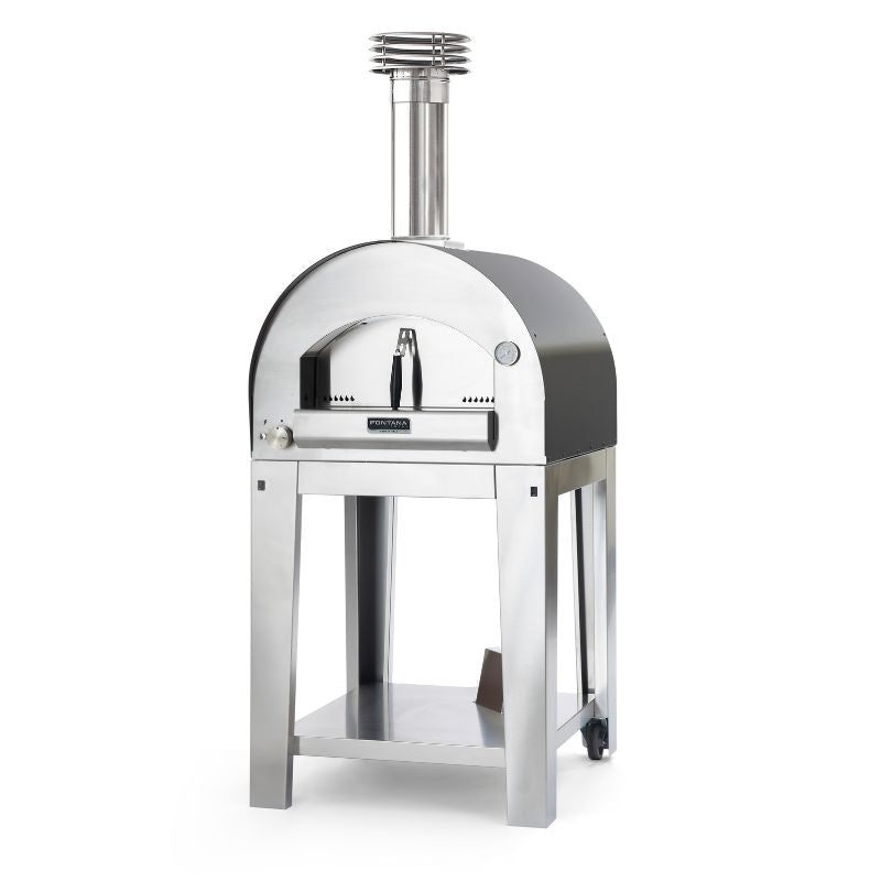Fontana Margherita gas pizza oven in anthracite with trolley
