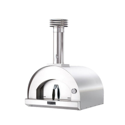 Fontana Margherita wood pizza oven in stainless steel