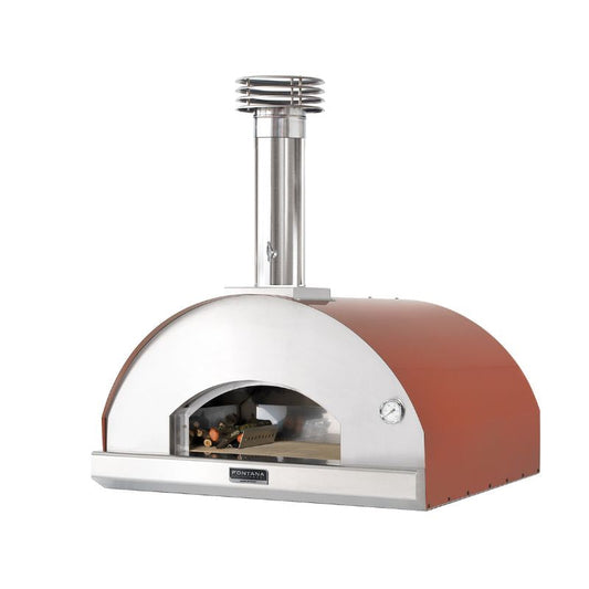 Fontana Marinara wood pizza oven in rosso red