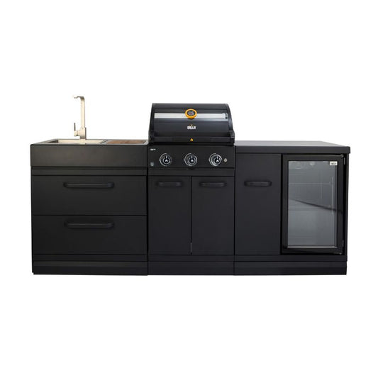 GRLLR Connect outdoor kitchen with G3S BBQ, sink unit and cooling unit