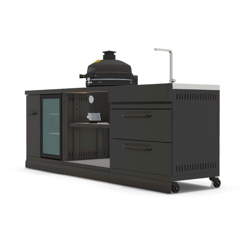 GRLLR Outdoor Kitchen Ember Classic kamado, fridge and sink, view 5