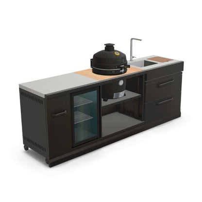 GRLLR Outdoor Kitchen Ember Classic kamado, fridge and sink, view 3