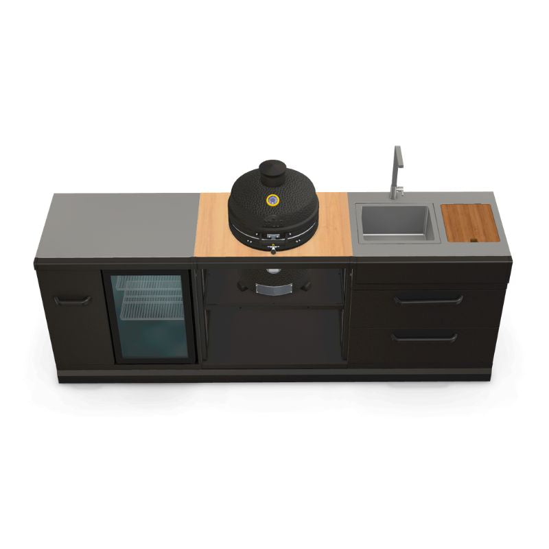 GRLLR Outdoor Kitchen Ember Classic kamado, fridge and sink, view 6