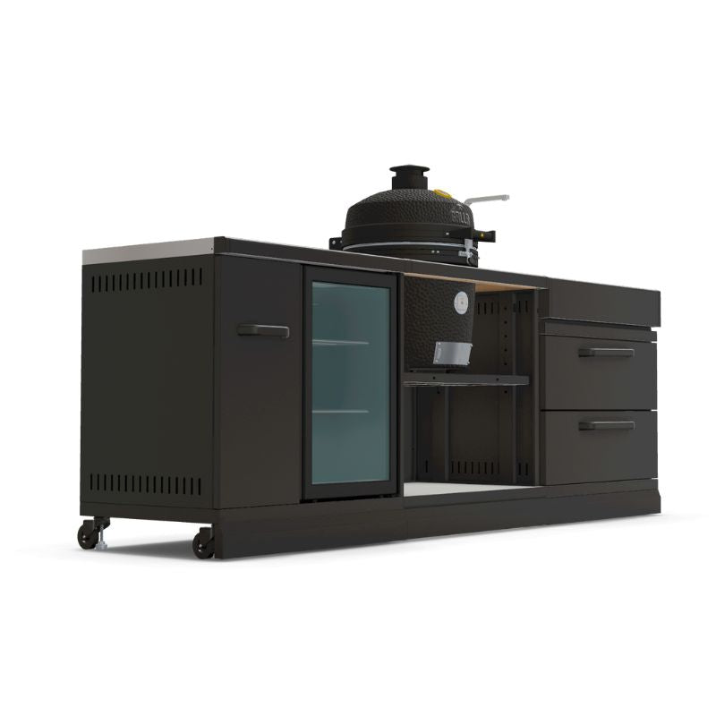GRLLR Outdoor Kitchen Ember Classic kamado, fridge and sink, view 2