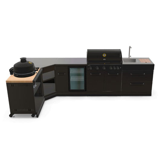 GRLLR Connect outdoor kitchen with G5S grill, fridge, sink and kamado unit