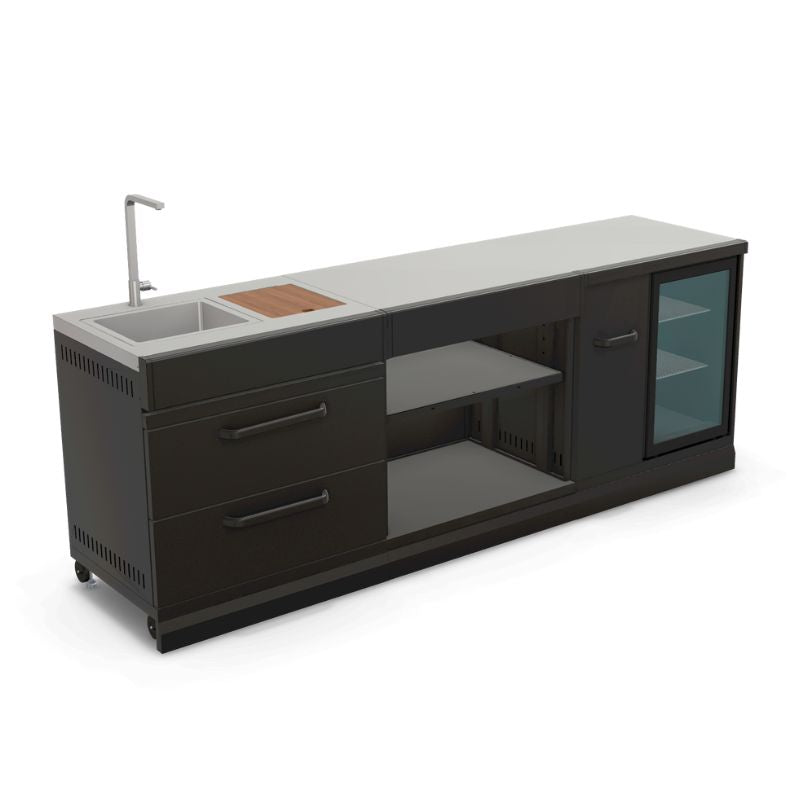GRLLR Outdoor Kitchen sink, fridge and expansion unit, view 2