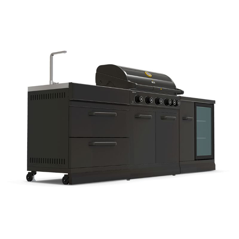 GRLLR Outdoor Kitchen G5S BBQ, sink and fridge, view 3