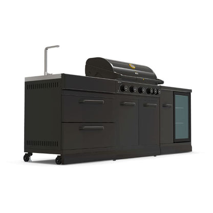 GRLLR Outdoor Kitchen G5S BBQ, sink and fridge, view 3