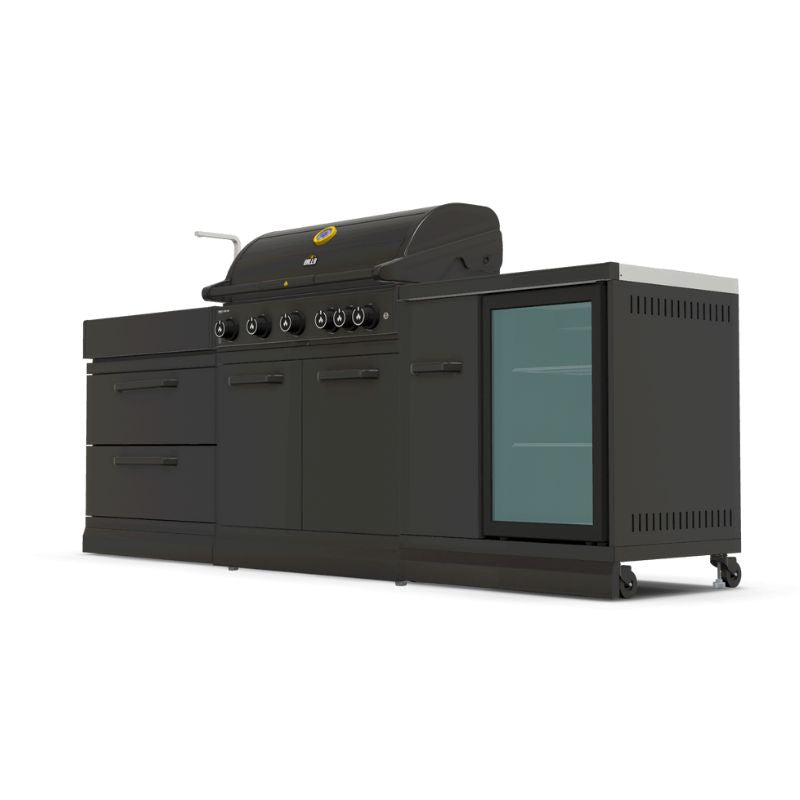 GRLLR Outdoor Kitchen G5S BBQ, sink and fridge, view 4
