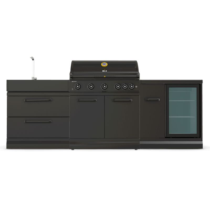 GRLLR Connect outdoor kitchen with G5S BBQ, sink and fridge