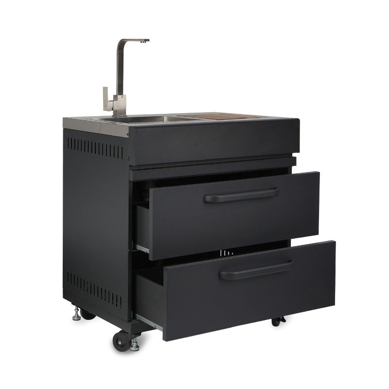 GRLLR Outdoor Kitchen - Kamado Station, Fridge, Sink & Expansion Unit