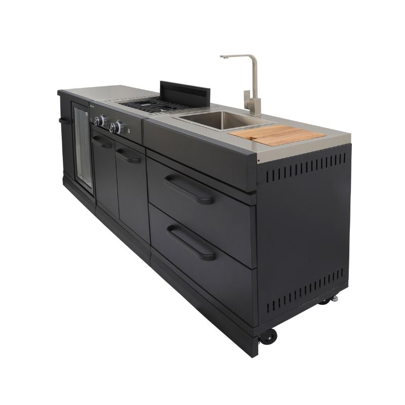 GRLLR Connect outdoor kitchen cooling unit, stove and sink, view 3