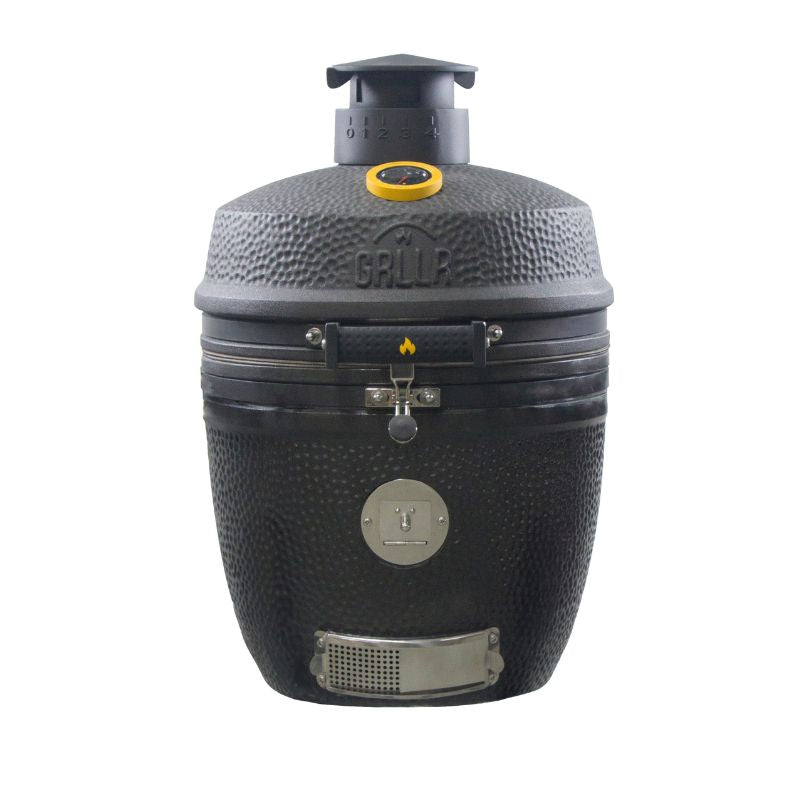 GRLLR Ember Classic 18 inch built-in kamado grill in charcoal black