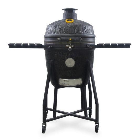 GRLLR Ember Classic 22 inch Kamado Grill in charcoal black