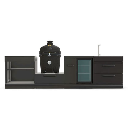 GRLLR Outdoor Kitchen with expansion unit, kamado, fridge, sink and Ember Pro kamado grill