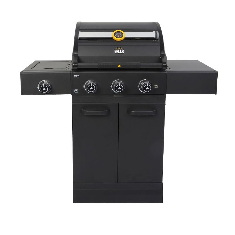 GRLLR Prime G3S gas barbecue with side burner, black dials