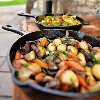 Igneus 3 Part Cast Iron Pan Set in use, lifestyle shot 5