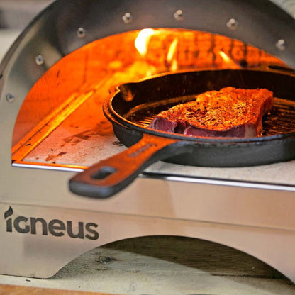 Igneus 3 Part Cast Iron Pan Set in use, lifestyle shot 6