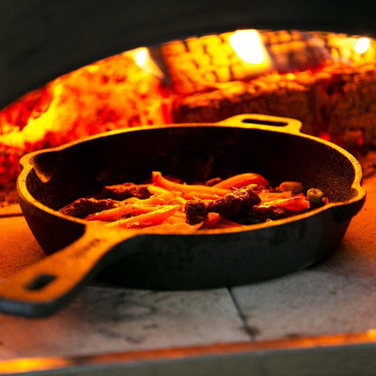 Igneus 3 Part Cast Iron Pan Set in use, lifestyle shot 7