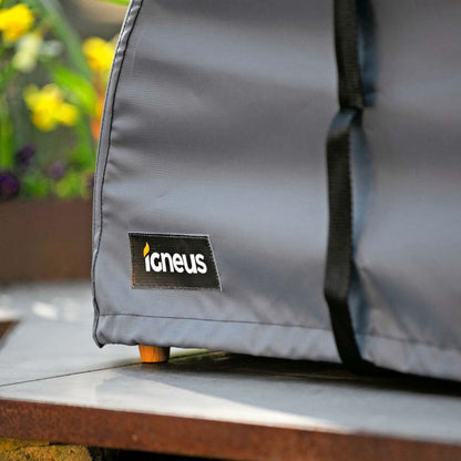 Igneus Classico Pizza Oven Cover in a garden setting