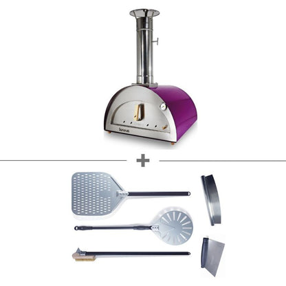 Igneus Classico wood fired pizza oven in aubergine, pro bundle