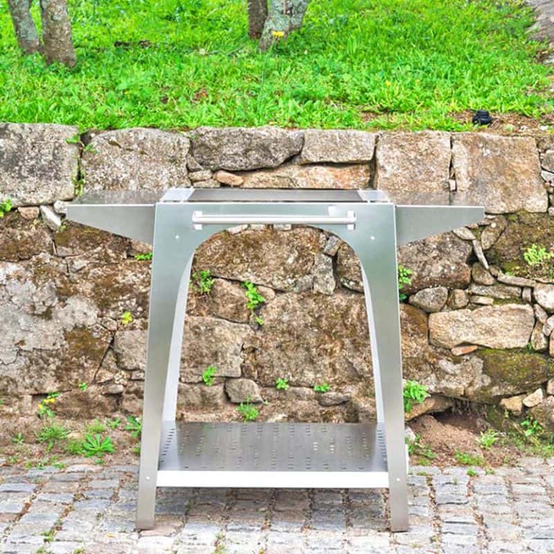Igneus Pro 600 Pizza Oven Stand with shelves, lifestyle shot 2