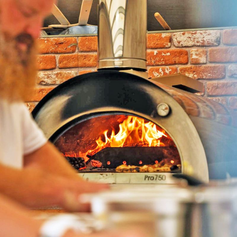 Igneus Pro 750 wood fired pizza oven, lifestyle shot 11