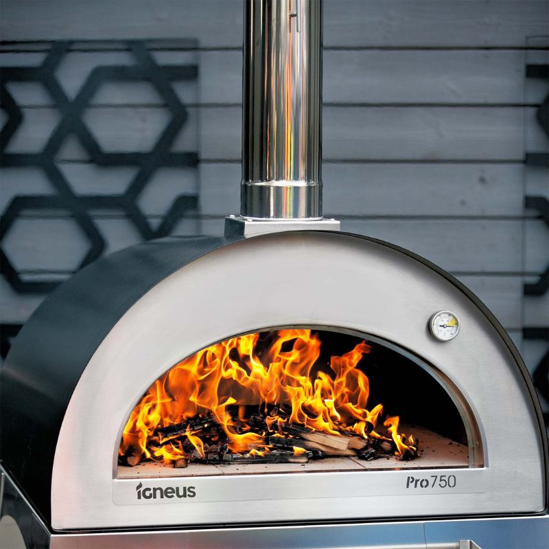 Igneus Pro 750 wood fired pizza oven, lifestyle shot 3