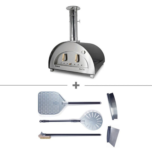 Igneus Pro 750 wood fired pizza oven pro bundle in graphite
