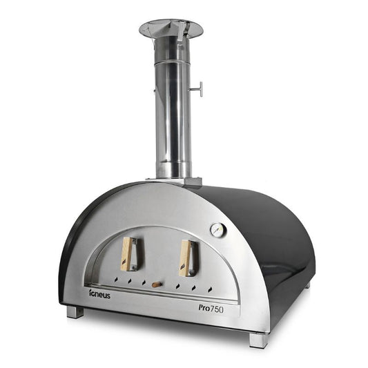 Igneus Pro 750 wood fired pizza oven in graphite on white background