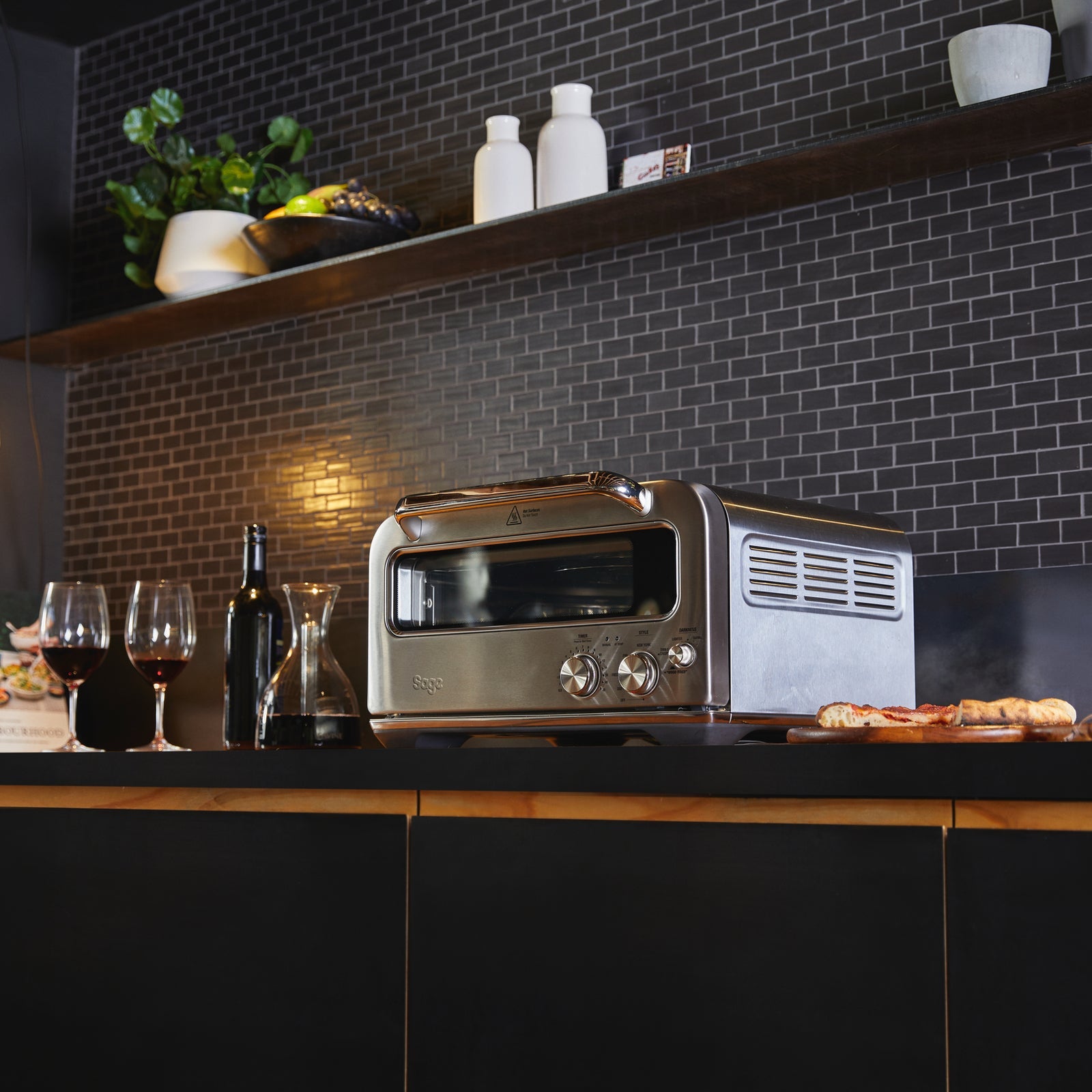 Sage Pizzaiolo compact oven brushed steel, lifestyle shot 3