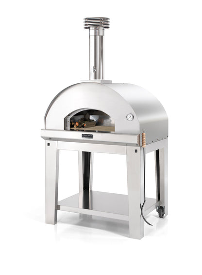 Fontana Mangiafuoco Wood Fired Pizza Oven Pro Bundle With Trolley Stainless Steel