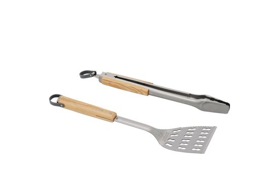 PRIMELINER Premium Spatula & Tongs Set (Wood)