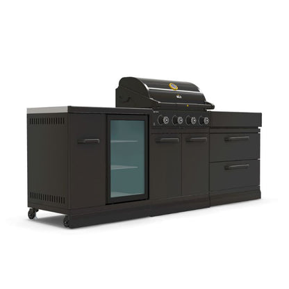 GRLLR Outdoor Kitchen G4S BBQ, fridge and storage, view 3