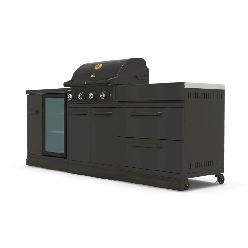 GRLLR Outdoor Kitchen G4S BBQ, fridge and storage, view 5